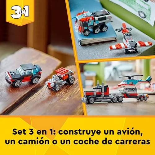 LEGO ▫️ Creator 3 em 1: Camião de Plataforma com Helicóptero 31146 6