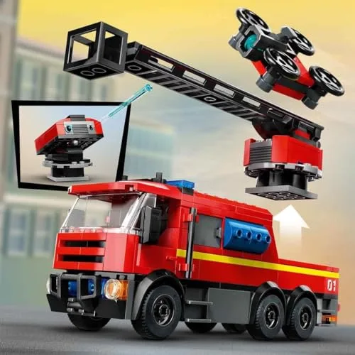 LEGO ▫️ City Quartel dos Bombeiros com Camião de Brincar, Presente de Aniversário para Meninos e Meninas a partir dos 6 Anos, Figura de Cão e 5 Minifiguras, Jogo de Imaginação e Ação 60414 2