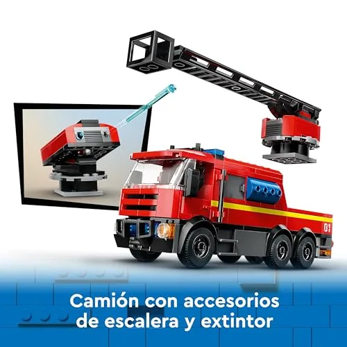 LEGO ▫️ City Quartel dos Bombeiros com Camião de Brincar, Presente de Aniversário para Meninos e Meninas a partir dos 6 Anos, Figura de Cão e 5 Minifiguras, Jogo de Imaginação e Ação 60414 5