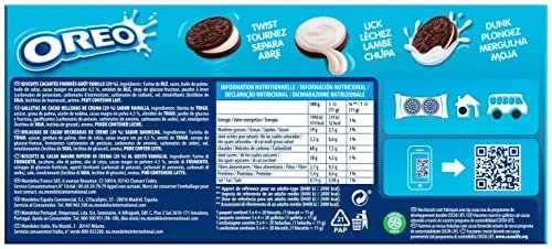 Oreo ▫️ Original – Bolachas de cacau recheadas com creme de baunilha, 220 g – Caixa com 5 pacotes (pacote de 3) 2
