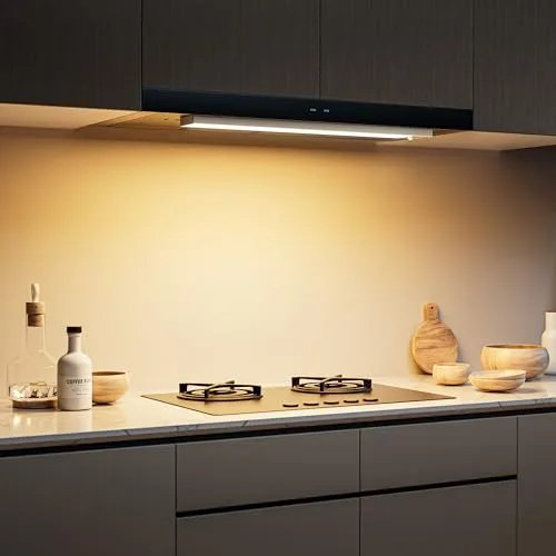 OUILA ▫️ Luz LED para armário com sensor de movimento, 3000K, 60 LEDs, 4 modos de iluminação, luz LED adesiva e magnética, bateria recarregável de 1500 mAh via USB, luz noturna para cozinha, armário, escadas, corredor, garagem – 3 embalagens 2