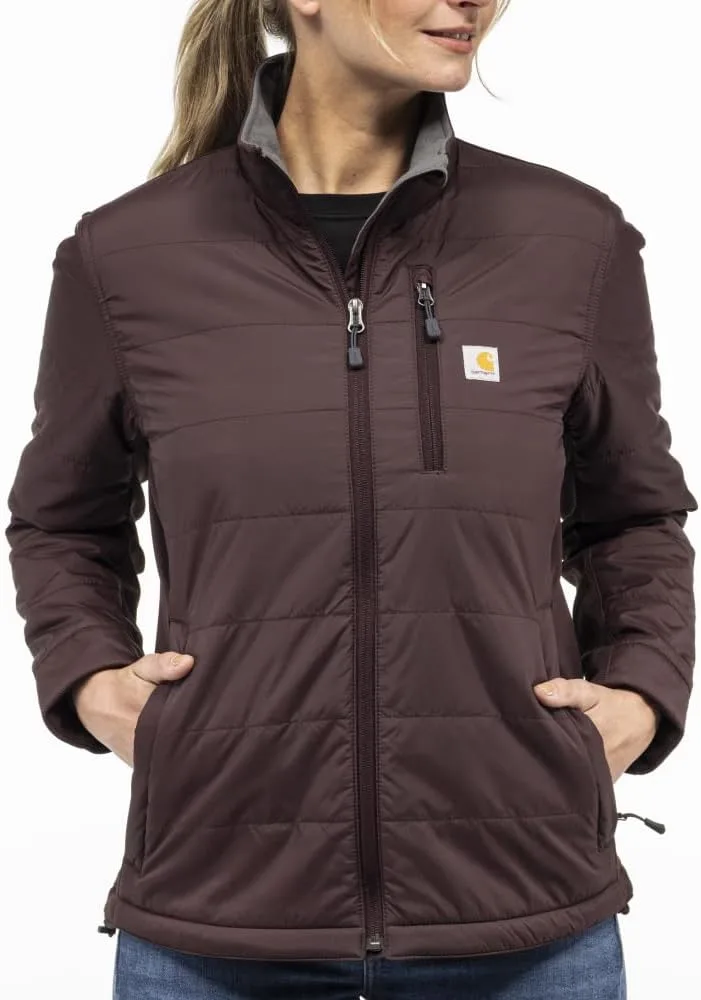 Carhartt ▫️ Casaco de inverno para senhora, corte descontraído, com isolamento leve, cor: BlackBerry, tamanho: S