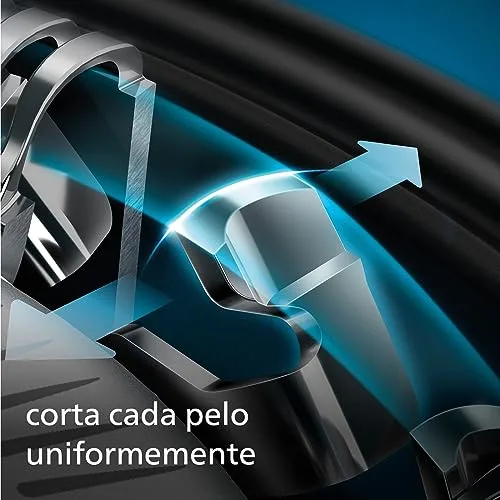 PHILIPS ▫️ Série 5000 Máquina de barbear elétrica para homem, máquina de barbear com aparador, 27 lâminas, cabeça flexível a 360º, 50 min de autonomia, para uso a seco e molhado, recarregável, estojo, S5465/18, azul metalizado 2