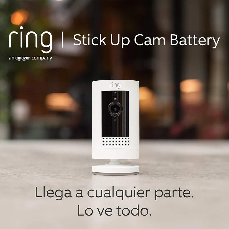 Visite a Loja Ring ▫️ Câmara exterior solar Ring (Stick Up Cam) : Câmara de vigilância HD wifi para a sua casa com comunicação bidirecional, fácil instalação : 30 dias grátis Ring Home : 2 câmaras
