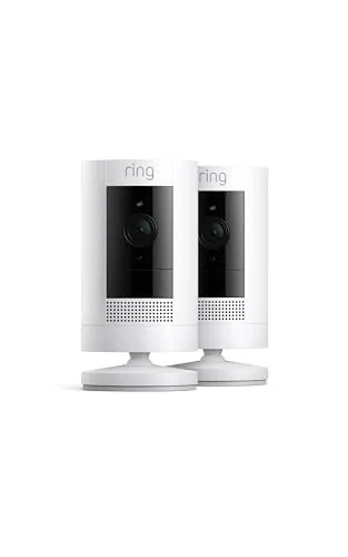 Ring ▫️ Câmara exterior com bateria (Stick Up Cam) | Câmara de vigilância Wi-Fi HD para a sua casa com comunicação bidirecional e instalação fácil | 30 dias grátis Home | 2 câmaras 3