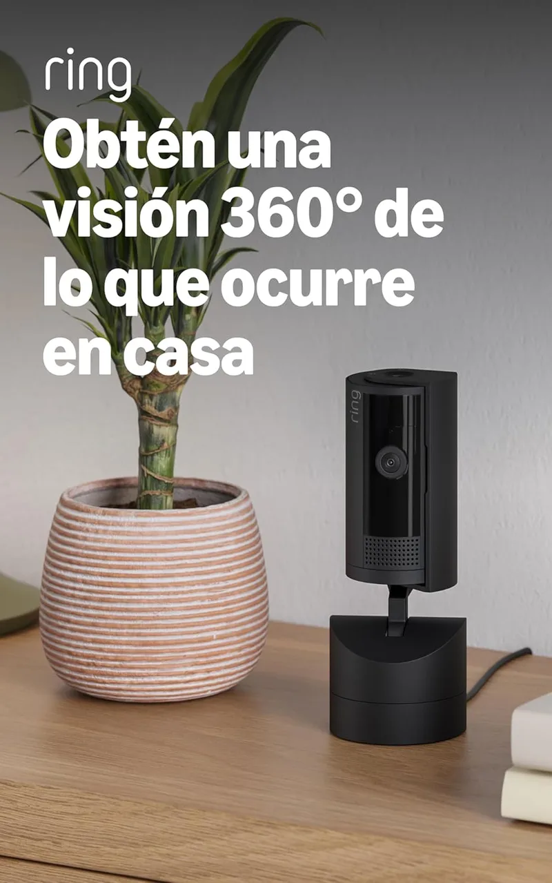 Ring ▫️ Câmara interior orientável (Pan-Tilt Indoor Camera) | Câmara de segurança com ficha, para animais de estimação, orientável 360° na horizontal e 169° na vertical | Protect gratuito durante 30 dias