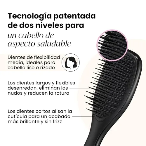 Tangle Teezer ▫️ Mini Ultimate Detangler - Escova Mini para Desembaraçar Cabelo Seco e Molhado - Adequada para Todos os Tipos de Cabelo - Perfeita para Crianças e Viagens - Preta 2