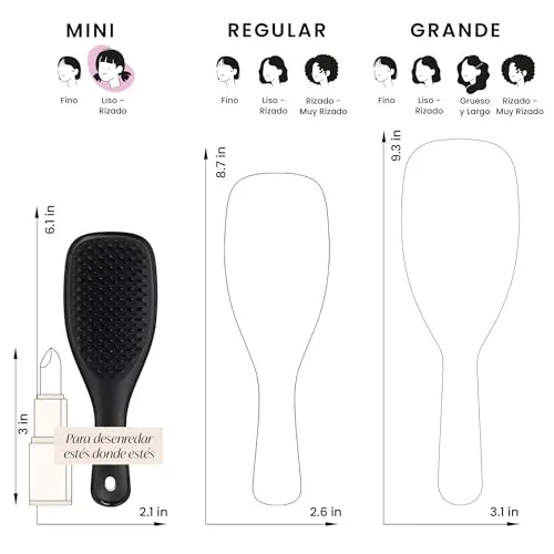 Tangle Teezer ▫️ Mini Ultimate Detangler - Escova Mini para Desembaraçar Cabelo Seco e Molhado - Adequada para Todos os Tipos de Cabelo - Perfeita para Crianças e Viagens - Preta 7