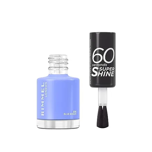 Rimmel London ▫️ 60 Seconds Super Shine, Verniz para unhas, 856 Blue Breeze, 8 ml 2