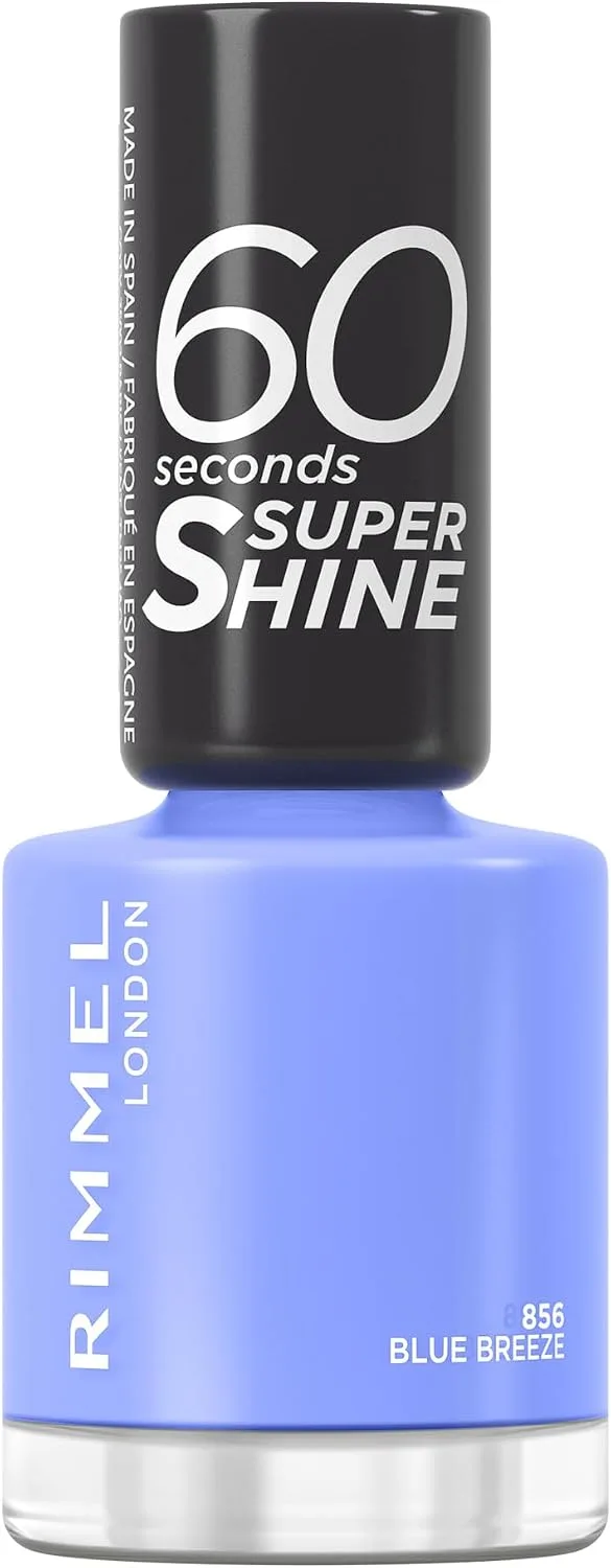 Rimmel London ▫️ 60 Seconds Super Shine, Verniz para unhas, 856 Blue Breeze, 8 ml
