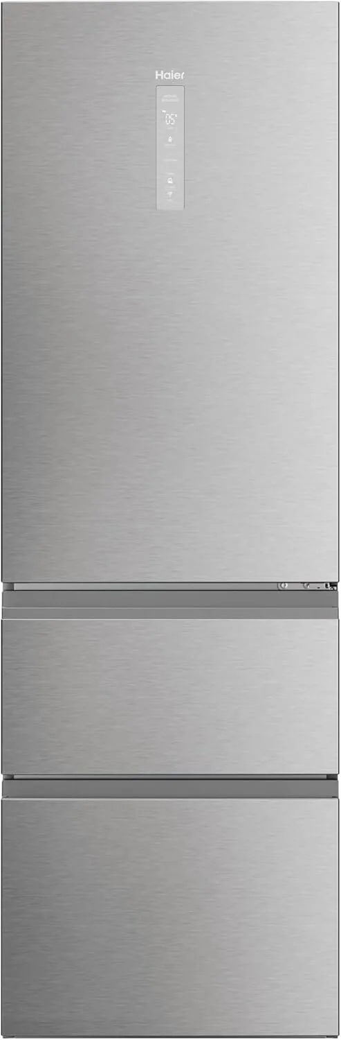 Haier ▫️ 3D Série 60 5 HTW5618CNMG - Frigorífico combinado, gavetas de acesso direto, Circular AirFlow, Wi-Fi, tecnologia ABT, motor inverter, My Zone, Humidity Zone, TotalNoFrost, 60 cm de largura, 360 L, iluminação LED, aço inoxidável