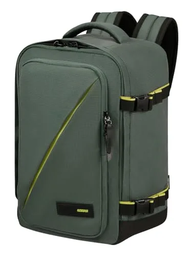 American Tourister ▫️ Take2Cabin - Ryanair Mala de Cabine 25 x 20 x 40 cm, 24 l, 0,40 kg, Bagagem de Mão, Mochila de Avião S para Colocar Debaixo do Assento, Grün (Dark Forest) 2