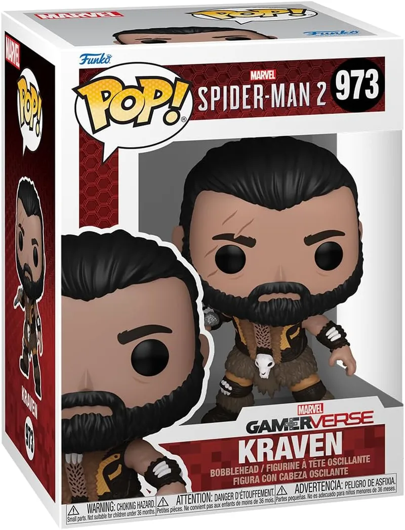 Funko ▫️ Pop Games: Spider-Man 2- Kraven - Videojogo Spider-Man 2 - Figura de vinil colecionável - Ideia para presente - Mercadoria oficial - Brinquedos para crianças e adultos - Fãs de videojogos
