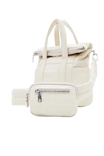 Desigual ▫️ Bols_Basic MODULAR Acessórios - Mala de nylon para mulher, cor branca, Branco 3
