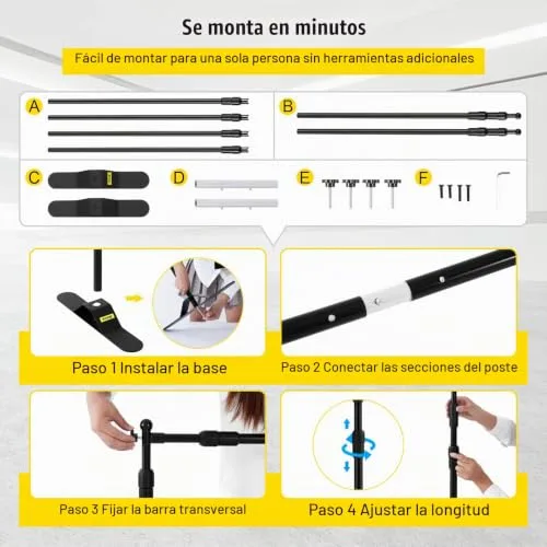 VEVOR ▫️ Suporte para painel publicitário de 2,4 m x 2,4 m, largura de 35" a 96", suporte para banner com altura ajustável de 40" a 96", para feiras comerciais — leve, telescópico e ajustável — expositor 5
