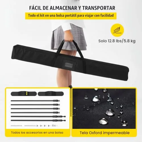VEVOR ▫️ Suporte para painel publicitário de 2,4 m x 2,4 m, largura de 35" a 96", suporte para banner com altura ajustável de 40" a 96", para feiras comerciais — leve, telescópico e ajustável — expositor 6