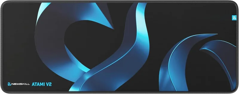 NEWSKILL ▫️ Atami V2 XL Extended Gaming Mouse Pad Microfibra Base de borracha Bordos reforçados Preto