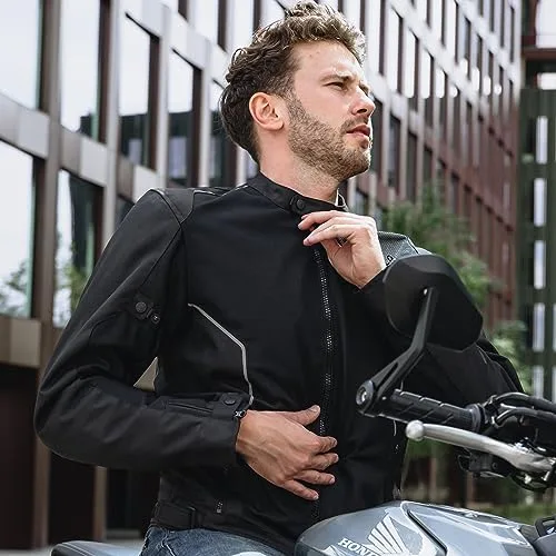 REBELHORN ▫️ Casaco de Moto Wave para Homem | Têxtil | Painéis de ventilação em malha | Proteções para cotovelos e ombros de nível 2 | Bolso de proteção nas costas | Tamanhos até ao 10XL 2