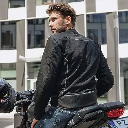 REBELHORN ▫️ Casaco de Moto Wave para Homem | Têxtil | Painéis de ventilação em malha | Proteções para cotovelos e ombros de nível 2 | Bolso de proteção nas costas | Tamanhos até ao 10XL 3