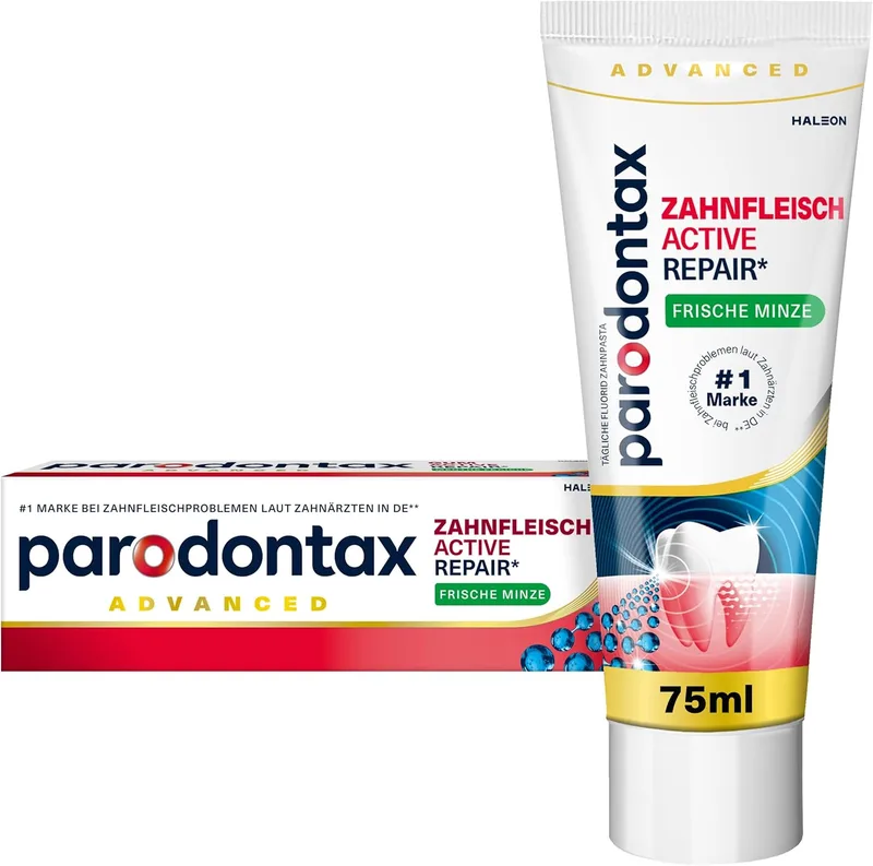 Parodontax ▫️ Active Gum Repair* Pasta de dentes com flúor, 1 x 75 ml, pasta de dentes para gengivas mais saudáveis a partir da 1.ª semana**