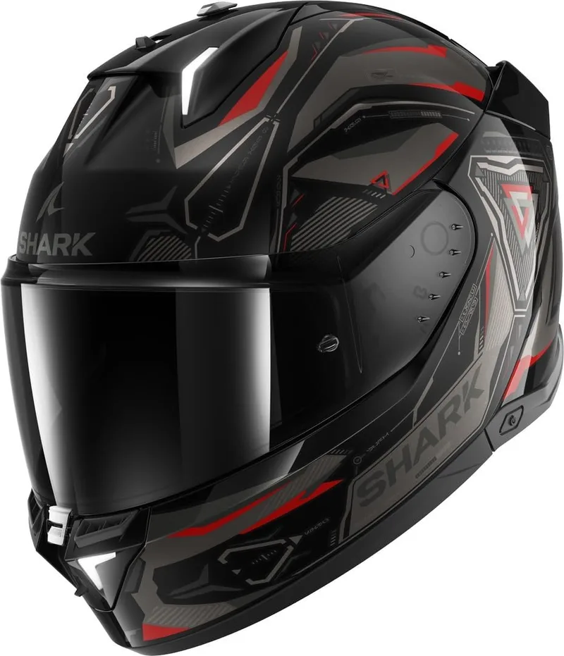 Shark ▫️ Capacete Integral de Moto SKWAL i3 LINIK Preto/Vermelho/Cinzento KAR, XS