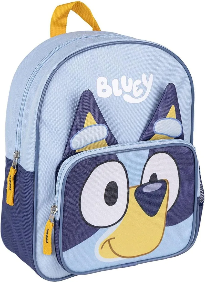 CERDÁ LIFE'S LITTLE MOMENTS ▫️ Mochila escolar infantil Bluey - Cor azul - 15,5 x 30 x 10 cm - Fabricada em poliéster - Mochila pequena com fecho de correr e alças almofadadas - Produto original concebido em Espanha