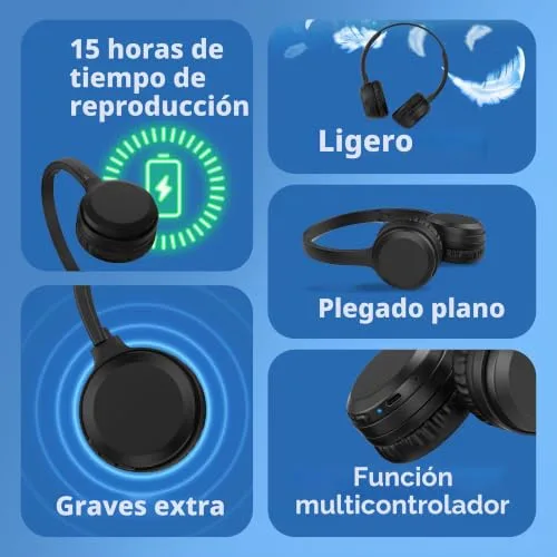 PHILIPS ▫️ Auscultadores com arnês e Bluetooth TAH1108BK - Preto 5