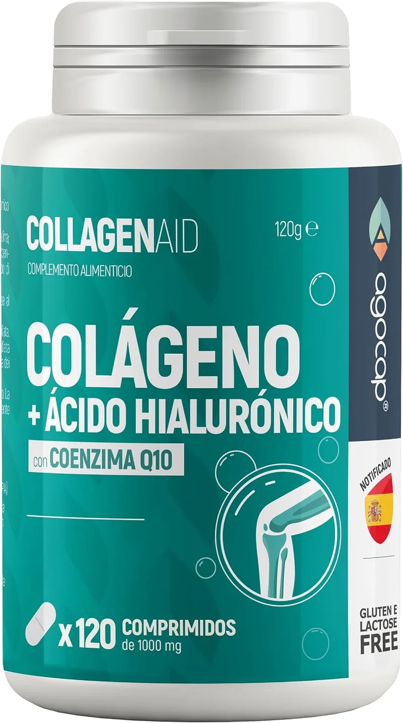 Agocap ▫️ Colagénio hidrolisado, ácido hialurónico, coenzima Q10. Dois alta