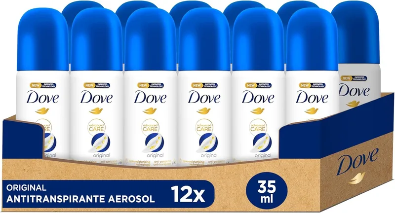 Dove ▫️ Desodorizante Advanced Care Original 72 Hour Protection Spray 35ml, embalagem de 12 unidades