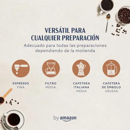 by Amazon ▫️ da Amazon - Café em grão inteiro, torra clara, Espresso Crema - Certificado pela Rainforest Alliance, 500 g, embalagem de 2, (anteriormente da marca Happy Belly) 4