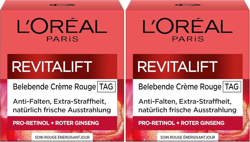 L'Oreal Paris ▫️ L'Oréal Paris Revitalift - Creme revitalizante para o rosto, antirrugas, extra firme, com ginseng vermelho, 50 ml (Embalagem de 2)