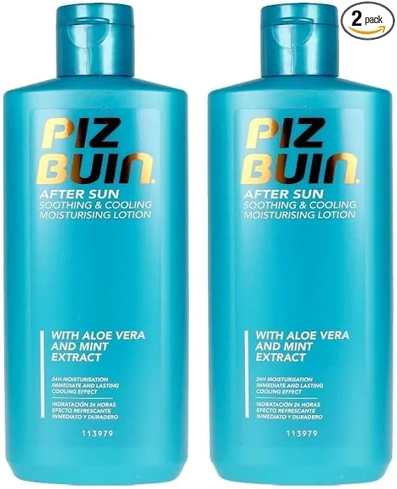 Piz Buin ▫️ After Sun: Loção Hidratante Calmante e Refrescante 200 ml (Embalagem de 2)