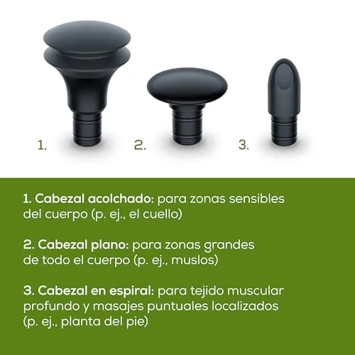 Beurer ▫️ MG 79 Massage Gun Sensitive, pistola de massagem muscular compacta com 3 acessórios, massagem suave dos pontos-gatilho para zonas sensíveis do corpo com 3 níveis de intensidade 5