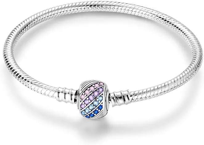 TINSLO ▫️ Pulseira para mulher em prata de lei 925, pulseiras com fecho em forma de coração, pulseira em forma de cobra, pulseira de elos para o Dia dos Namorados, Dia da Mãe, aniversários, Natal, presente para mulheres