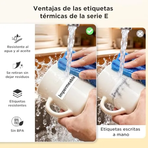 SUPVAN ▫️ E10 Impressora de etiquetas Bluetooth com 3 rolos de 6 m de etiquetas à prova de água 6