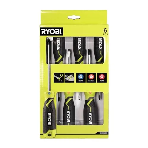 Ryobi ▫️ RHSDS6PC - Conjunto de chaves de fendas magnéticas (6 peças) 5