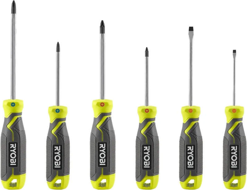 Ryobi ▫️ RHSDS6PC - Conjunto de chaves de fendas magnéticas (6 peças)