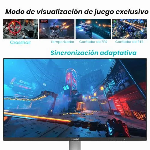 KOORUI ▫️ Monitor de 27 polegadas, monitor de 240 Hz, ecrã de computador QHD 2560 × 1440, monitor para jogos VA Mini LED, 1 ms, Adaptive Sync, 2xHDMI 2.0, DisplayPort 1.4, HDR1000, 95% DCI-P3, VESA 75 × 75 mm, Altura Ajustável 3