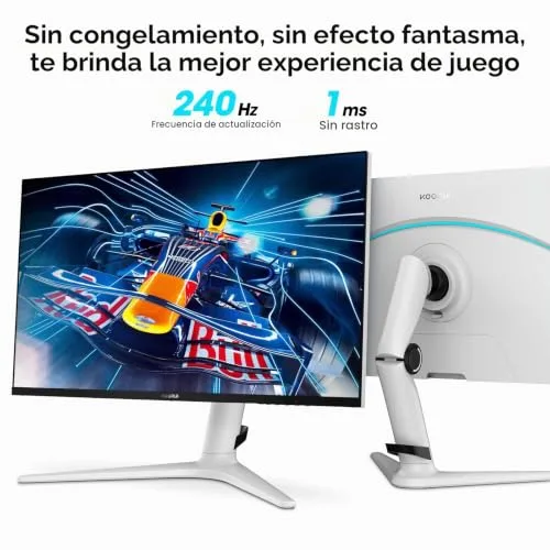 KOORUI ▫️ Monitor de 27 polegadas, monitor de 240 Hz, ecrã de computador QHD 2560 × 1440, monitor para jogos VA Mini LED, 1 ms, Adaptive Sync, 2xHDMI 2.0, DisplayPort 1.4, HDR1000, 95% DCI-P3, VESA 75 × 75 mm, Altura Ajustável 5