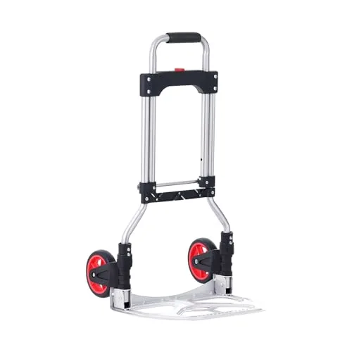 VEVOR ▫️ Carrinho de mão dobrável em alumínio, com capacidade de carga de 80 kg. Carrinho de mão de alta resistência com rodas de borracha e pega telescópica para transporte doméstico, mercadorias de armazém e supermercado 4