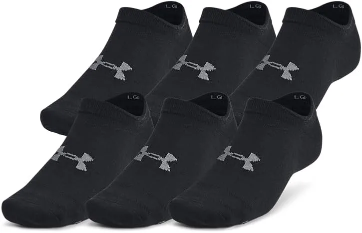 Under Armour ▫️ Essential No Show Socks 6 Pack Meias para Mulher (Conjunto de 6)
