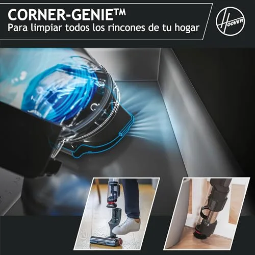 Hoover ▫️ Aspirador de vassoura sem fio potente com Corner Genie™ para limpar todos os recantos, escova anti-emaranhamento e luzes LED [HFX] 5