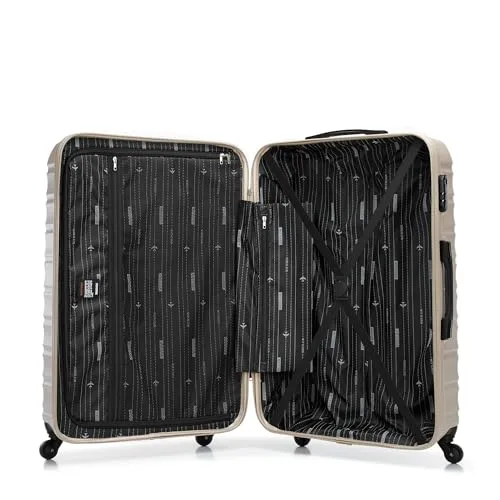 WITTCHEN ▫️ Mala grande com rodas, em ABS rígido, para despachar, com 4 rodas giratórias, fechadura com combinação e pega telescópica, linha Groove, cor bege, compatível com Ryanair/Vueling/Iberia/easyJet/Iberia Express 5