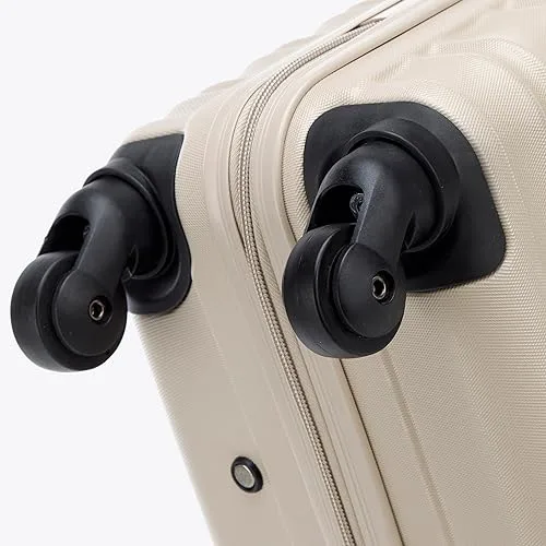 WITTCHEN ▫️ Mala grande com rodas, em ABS rígido, para despachar, com 4 rodas giratórias, fechadura com combinação e pega telescópica, linha Groove, cor bege, compatível com Ryanair/Vueling/Iberia/easyJet/Iberia Express 6