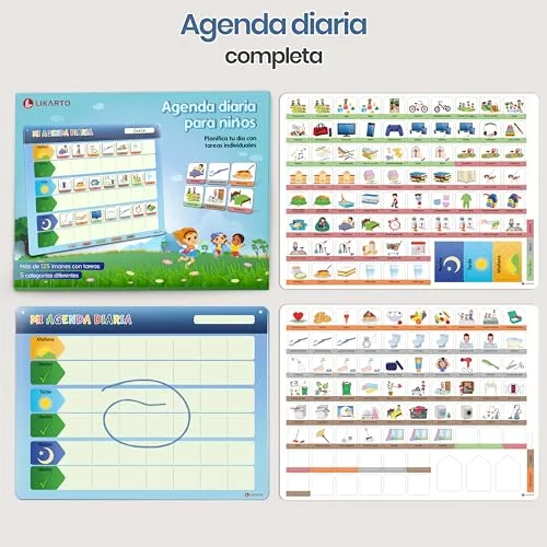 LIKARTO ▫️ Agenda diária para crianças, quadro magnético, 162 ímanes 7