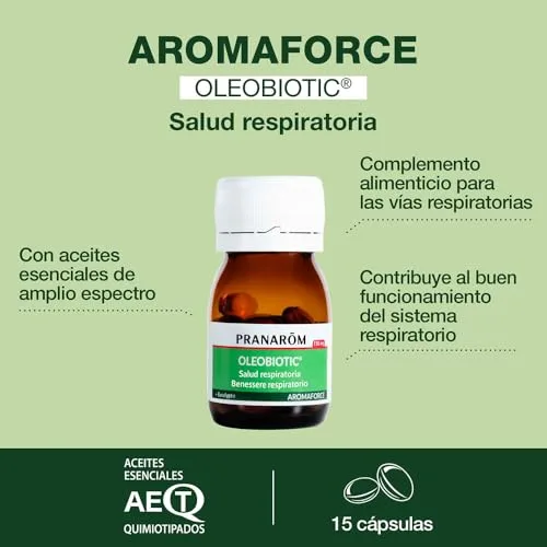 PRANAROM ▫️ Aromaforce Oleobiotic - Saúde das vias respiratórias - Óleos essenciais 100% puros e integrais - 15 cápsulas 2