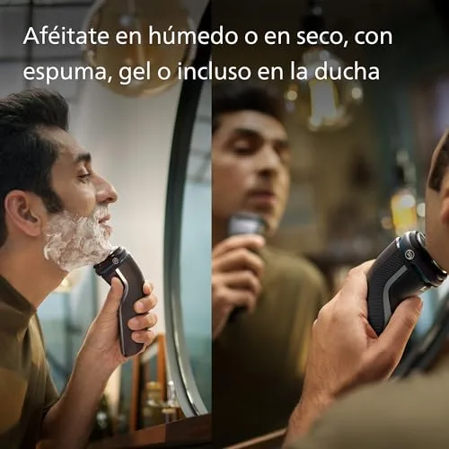 PHILIPS ▫️ Série 3000 Máquina de barbear elétrica para homem, máquina de barbear com aparador de barba, 27 lâminas, cuida da pele, 60 min de autonomia, para uso a seco e molhado, recarregável, estojo, S3241/12, cinzento 5