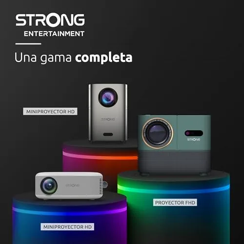 Strong ▫️ Mini-projetor de vídeo N1 - Resolução HD 720p, compatível com Full HD 1080p - 120 lúmenes ANSI - Distância de projeção de 0,9 a 6,2 m - Conectividade HDMI/USB/AV + saída de áudio - Branco 6
