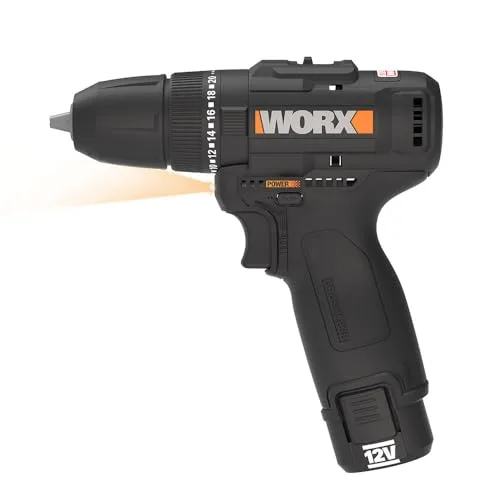 WORX ▫️ WX121 Berbequim de percussão 12 V sem escovas, 40 Nm, 3 em 1, com 2 baterias 2