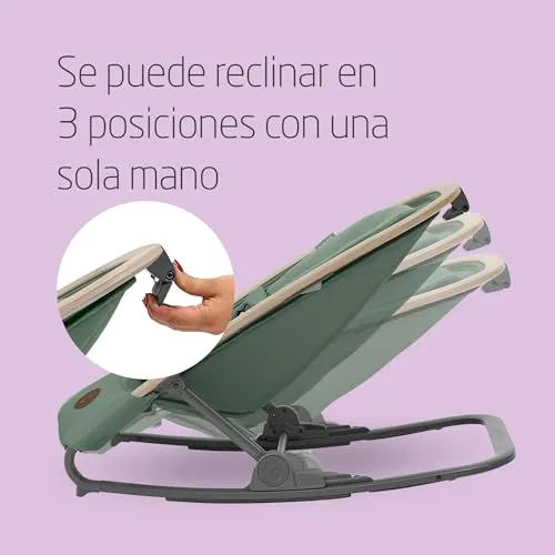Maxi-Cosi ▫️ Kori Espreguiçadeira para bebé 2 em 1 com arco de brinquedos, 0-2 anos, máx. 15 kg, baloiço para bebé, 3 posições de reclinação com uma só mão, leve e compacta, arnês Easy-in, Eco Care, Beyond Green 4
